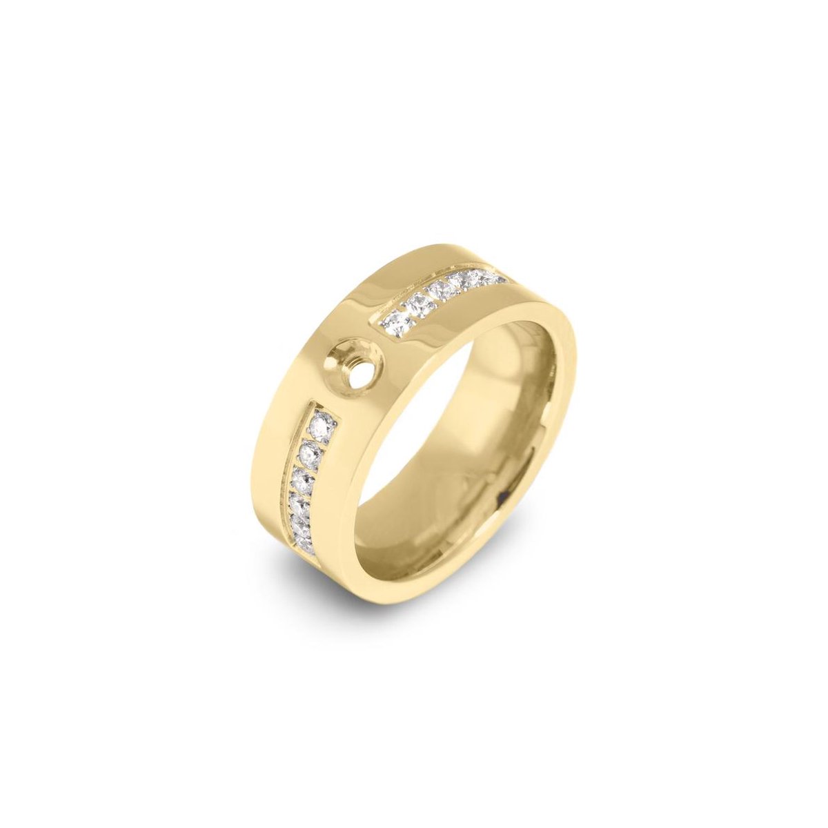 Melano Twisted Flat Basic cz ring - goudkleurig - dames - 8 mm - maat 60