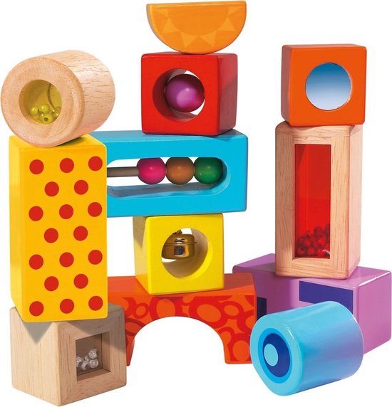 - Blokken Met Geluid 12 stuks - vanaf 1 jaar Houten Speelgoed