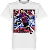Messi Barcelona Comic T-Shirt - Wit - XXL