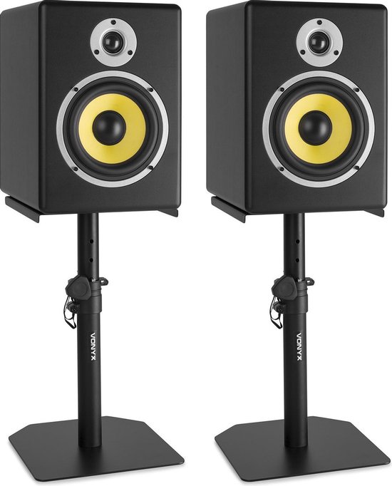 Luidspreker standaard - Vonyx SMS10 - Set van 2 tafel speaker statieven -  Zwart | bol.com