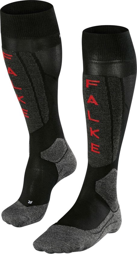 Falke SK5  Wintersportsokken - Maat 35-36 - Vrouwen - zwart/grijs/rood