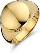 New Bling Zilveren Zegel Ring 9NB 0272 52 - Maat 52 - 13 x 21,3 mm - Goudkleurig