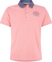 HV Society Poloshirt Jayson Pink Blue Oxford Collar - L