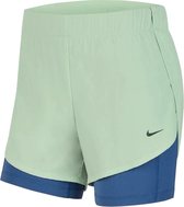 Nike - Flex Women 2in1 - 2in1 Short - L - Groen/Blauw