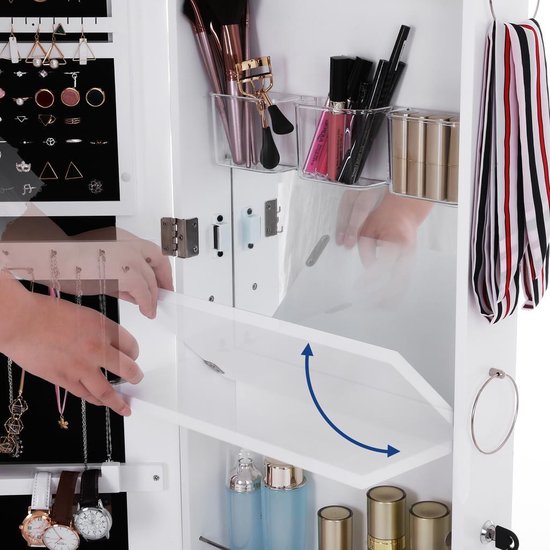 WALLFID 6-delige sieraden organizer voor spiegelkast en kastdeur met