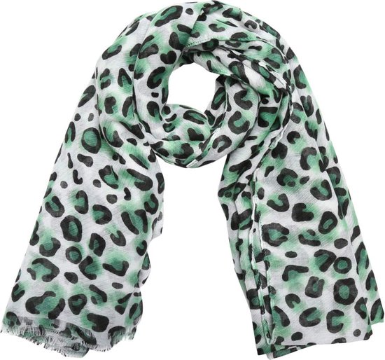 Lange dames sjaal luipaard print - luipaardprint - tijgerprint -  panterprint groen | bol.com
