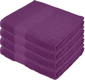 Senvi Fairtrade Badhanddoek - 70x140 cm – Paars - 4 stuks