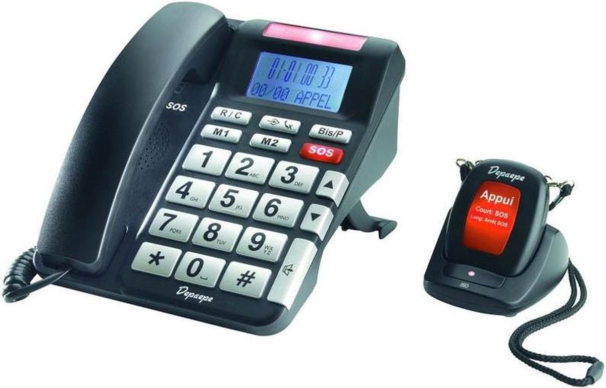 Seniorentelefoon met dect alarmzender-Paniekknop-Zorgtelefoon-HD MAX  SOS-Ouderen-Telefoon | bol