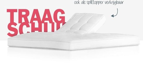 Traagschuim Split topdekmatras 10 cm 180 x 210 cm