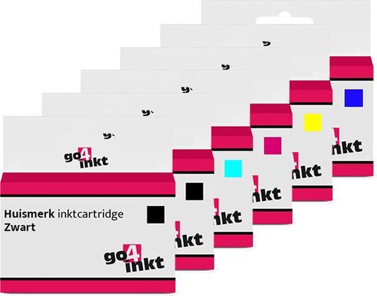 Go4inkt compatible met Canon PGI-580XXL en CLI-581XXL bk/c/m/y inkt cartridge zwart, (foto) zwart, cyaan, magenta, yellow, foto blauw