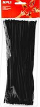 Chenille draad - Pijpenragers Zwart 6 mm x 30 cm - 100 stuks