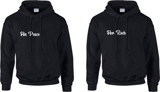 Set hoodies voor koppels | Set truien his peace en her rock | Te bestellen  in de maten... | bol.com