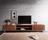 TV-tafel Live-Edge acacia bruin 300 cm 4 deuren 2 vakken boomrand Lowboard