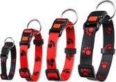 Art joy collar 15mm x 30-45cm black, paw motive