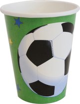 16 stuks kartonnen bekers 26cl voetbal