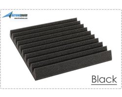 Akoestisch Studioschuim, Geluidsdemping panelen, Wedge Tiles - 50 x 50 x 5 cm - Zwart