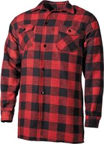 MFH Canadian Woodcutter Jas - over-sized Houthakkersblouse - zware outdoor kwaliteit flanel -rood/zwart geruit - MAAT XXXL