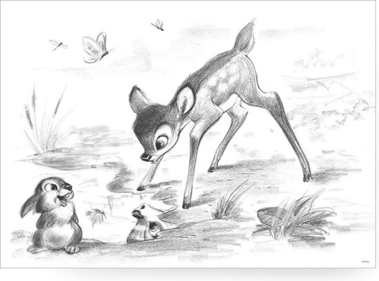 Fonetiek achtergrond Feat Disney - Canvas - Bambi & Stampertje - 50x70 cm | bol.com