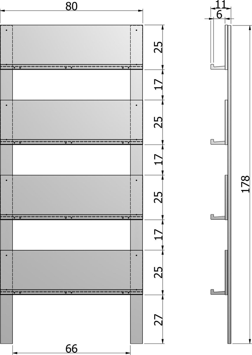 prototype Overleving vrek WOOOD 101-Dingenrek - Geborsteld - Wit - 178x80x11 | bol.com