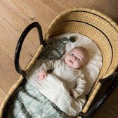 Witlof for kids Leaf Sage Green wieg deken| wieglaken | Set voor wieg| Wiegset