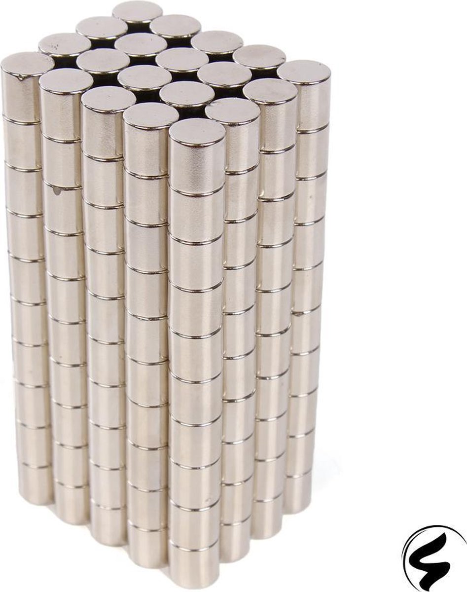 Radiatorfolie Magneten - 200 Stuks 10x10 mm Neodymium Magneten - Rond - Sterke Zilverkleurige Magneetjes