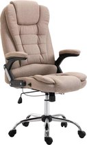 Luxe Bureaustoel Stof taupe  (Incl organizer) - Bureau stoel - Burostoel - Directiestoel - Gamestoel - Kantoorstoel