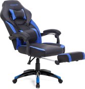 Songmics Gamestoel - Bureaustoel - Gamingstoel - Racestoel - Zwart/Blauw