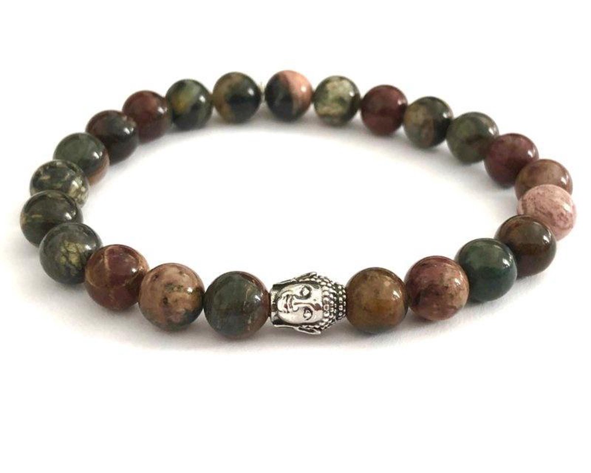 Kralenarmband met zilveren Buddha