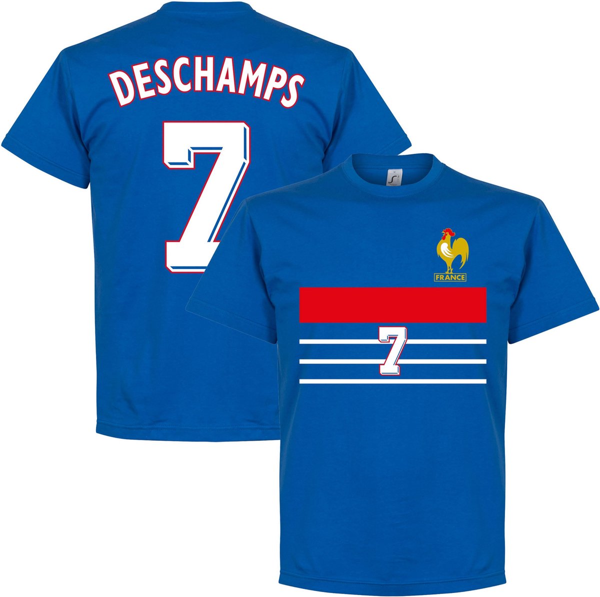 Frankrijk 1998 Retro T-Shirt + Deschamps 7 - S