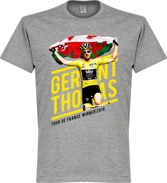 Geraint Thomas 2018 Tour Winner T-Shirt -Grijs - L
