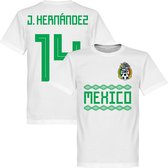 Mexico J. Hernandez 14 Team T-Shirt - Wit - XXL