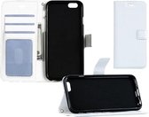 Hoesje Geschikt voor iPhone 5 Hoesje Book Case Hoes Portemonnee Cover Walletcase - Hoes Geschikt voor iPhone 5 Hoes Bookcase Hoesje - Wit