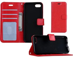 Hoesje Geschikt voor iPhone 7/8/SE 2020 Hoesje Book Case Hoes Portemonnee Cover Walletcase - Hoes Geschikt voor iPhone 7/8/SE 2020 Hoes Bookcase Hoesje - Rood