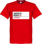 Anfield Road Sign T-Shirt - Rood - 3XL