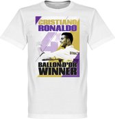 Ronaldo 4 Times Ballon d'Or Winnaar Real Madrid T-Shirt - S