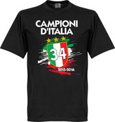 Juventus Campioni D'Italia 34 T-Shirt - Zwart - S