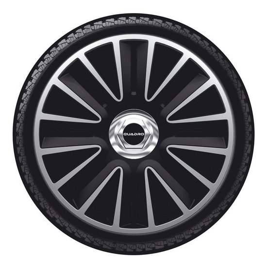 4-Delige Wieldoppenset Spyder 17-inch zilver chroom ring