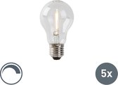 LUEDD Set van 5 E27 LED filament lampen A60 1W 80 lm 2200K