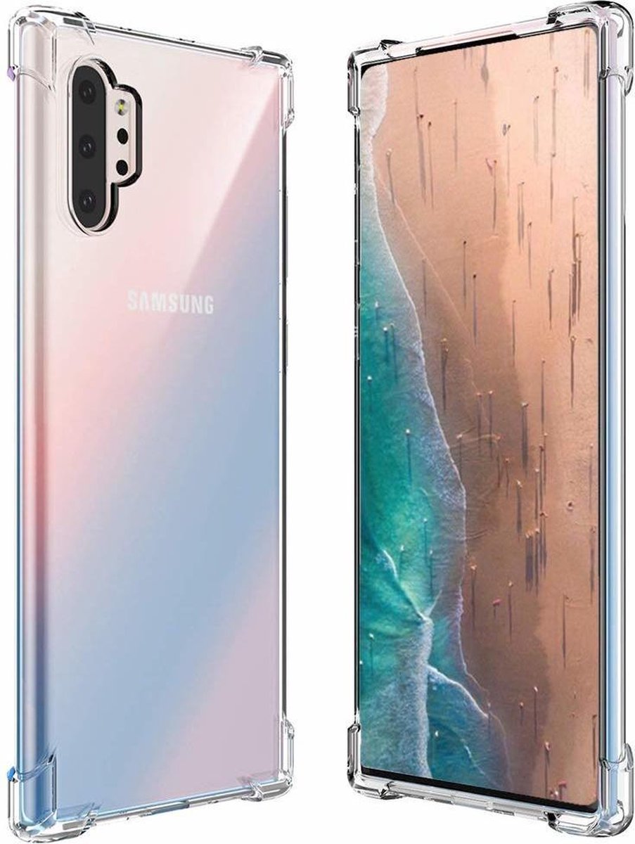 Ntech hoesje Geschikt voorAnti Shock - Samsung Galaxy Note 10 Plus Transparant