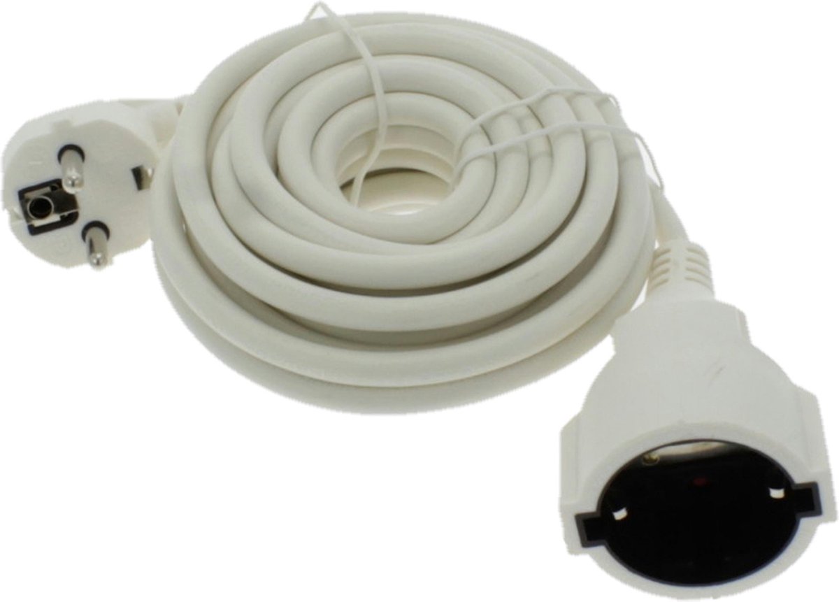 TQ4U verlengsnoer - 5 meter - 3x1.5mm² - Wit - Max 3500 watt - Randaarde
