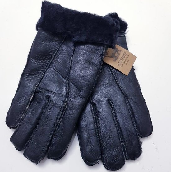 Plaatsen Op de kop van gebouw Lamsvacht handschoenen Heren Handschoenen Zwart Maat One size | bol.com