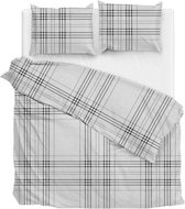 Zo!Home Herringbone - Flanel - Dekbedovertrek - Lits-jumeaux - 260x200/220 cm + 2 kussenslopen 60x70 cm - Grey