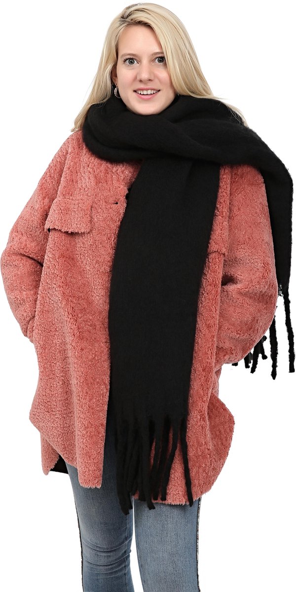 Kinematica Matrix Leesbaarheid Emilie scarves - sjaal - wintersjaal - zwart - extra lang | bol.com