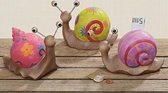 Spaarpot - slak - 3 set - 15cm - Gezellig