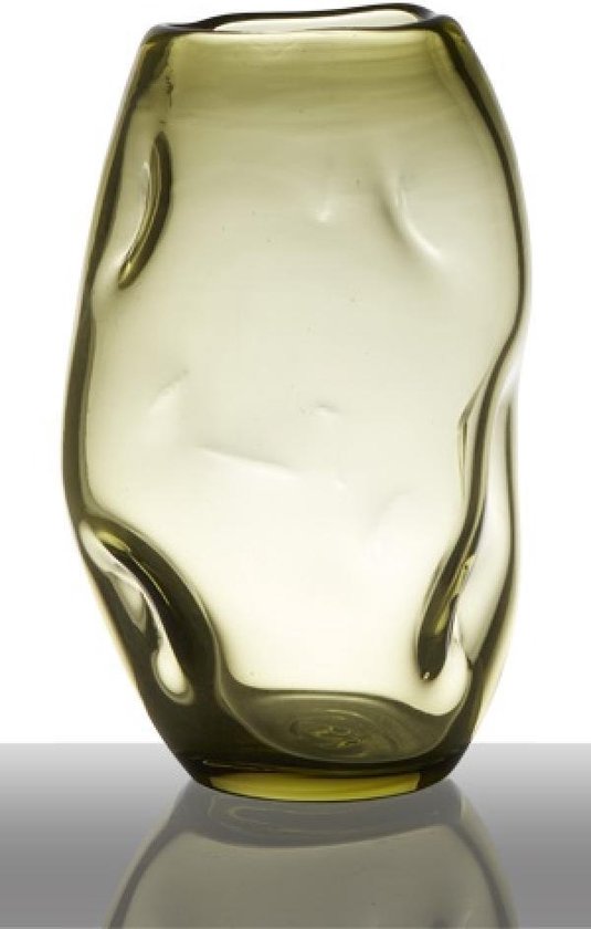 Design vaas Rocky groen glas H25 D16 cm | bol.com