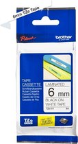 Brother TZ labelprinter tape - 6 mm x 8 m - Zwart op wit