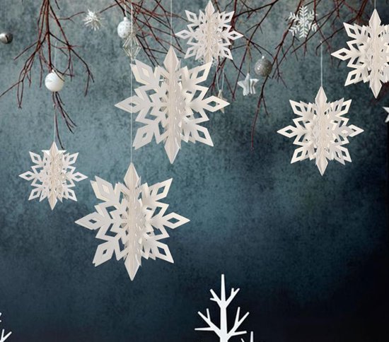 eend Continentaal Sicilië 6x Kerstversiering - Kerstboom decoratie - Sneeuwvlok - Wit | bol.com