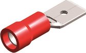 Half-geïsoleerde kabelschoen man - 6,3 mm - rood - 10 stuks