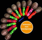 Opblaas microfoon klein, inflatables, opblaasbare microfoon, met handpompje - 24 stuks