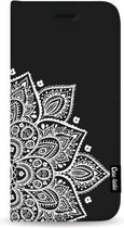 Casetastic Design Hoesje voor   - Wallet Case - Floral Mandala White Print